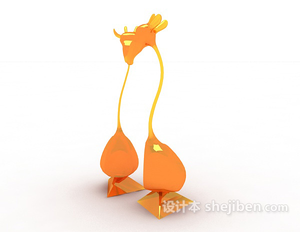 设计本长颈鹿摆件3d模型下载