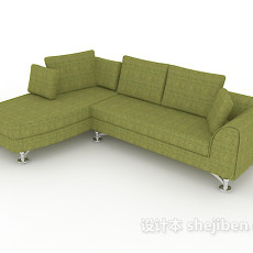 家居绿色多人沙发3d模型下载