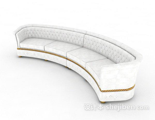 白色圆形沙发3d模型下载