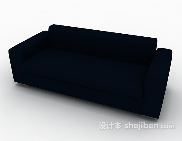 免费蓝色常见多人沙发3d模型下载