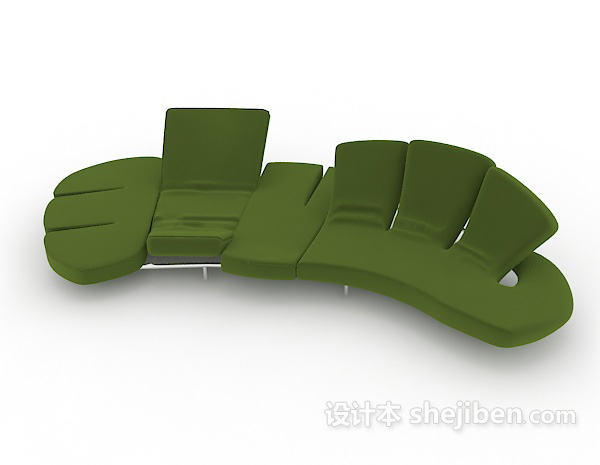 现代风格绿色个性简约沙发3d模型下载