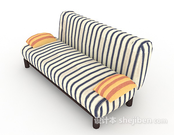 设计本条纹沙发3d模型下载