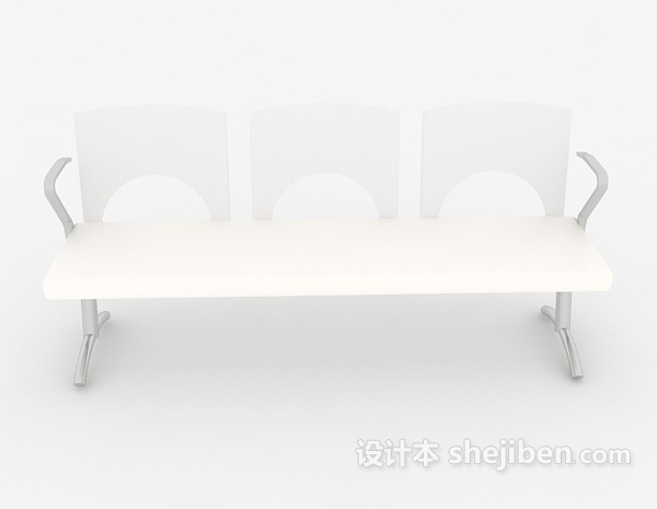 免费白色简约休闲椅3d模型下载
