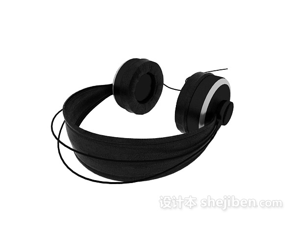 设计本黑色音乐耳机3d模型下载