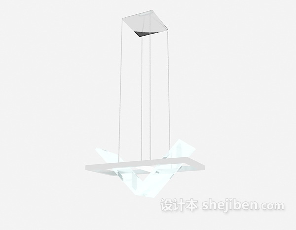 免费白色透明家居吊灯3d模型下载
