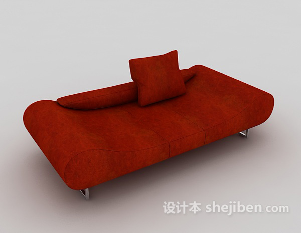 红色躺椅沙发3d模型下载