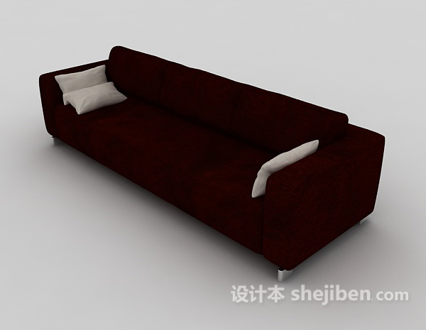 设计本简约红色多人沙发3d模型下载
