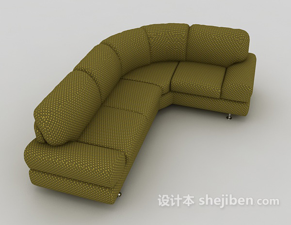 设计本家居绿色简约沙发3d模型下载
