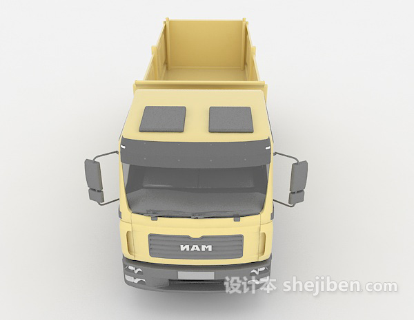 现代风格黄色运货卡车3d模型下载