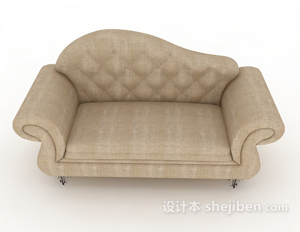 现代风格灰色皮质沙发3d模型下载