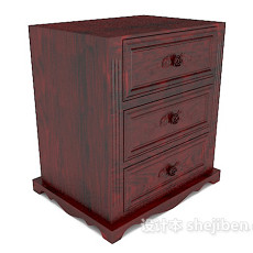 中式红木床头柜3d模型下载