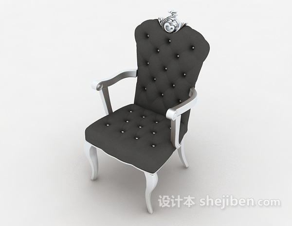 免费灰色简约单人沙发3d模型下载