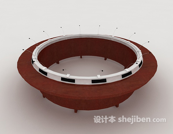 设计本红木会议桌3d模型下载
