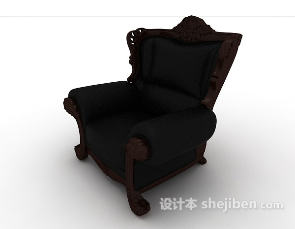 设计本高档欧式风格单人沙发3d模型下载
