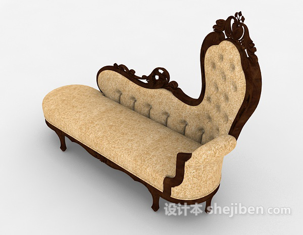 设计本欧式古典贵妃椅3d模型下载