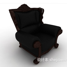 高档欧式风格单人沙发3d模型下载