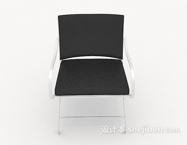 现代风格黑色金属休闲椅3d模型下载