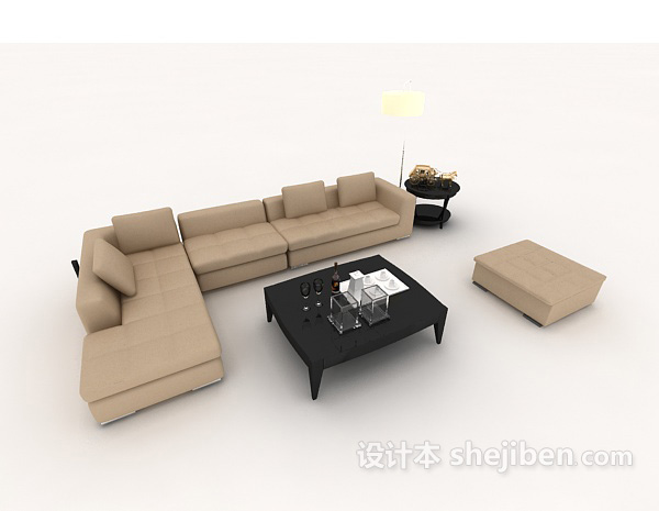 现代风格简约现代组合沙发3d模型下载