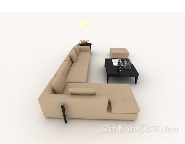 设计本简约现代组合沙发3d模型下载