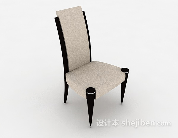 简欧风格实木餐椅3d模型下载