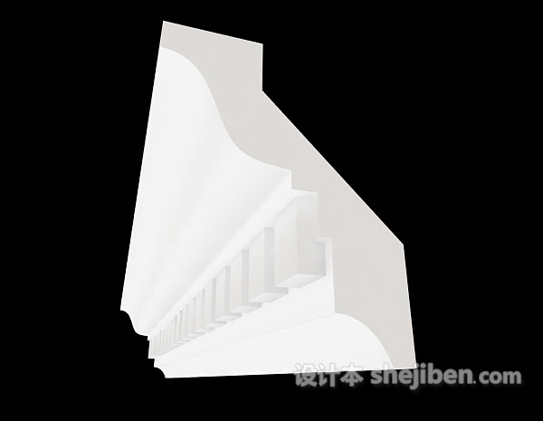 设计本白色房屋石膏线3d模型下载