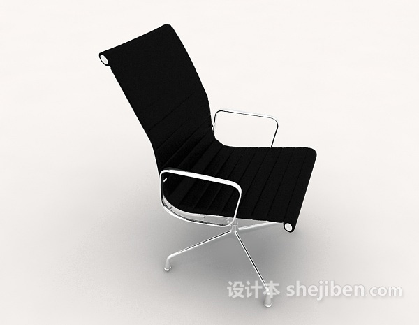 设计本简约精简黑色办公椅3d模型下载