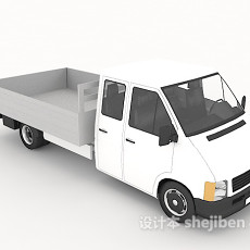 白色运输货车3d模型下载