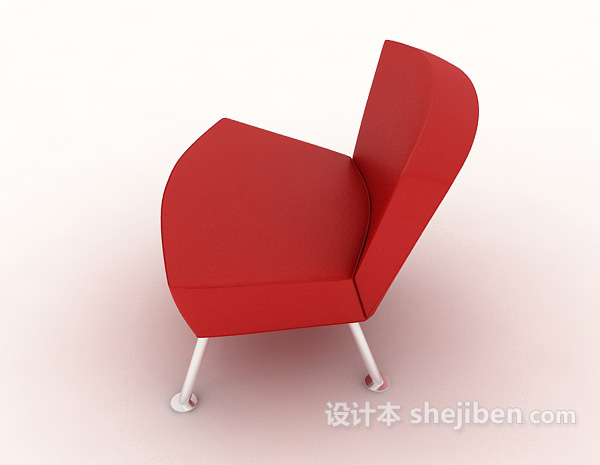 设计本红色常见休闲椅3d模型下载