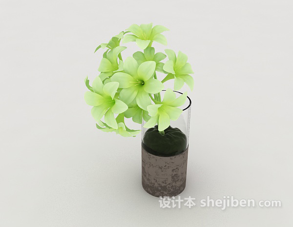 现代风格绿植盆栽3d模型下载