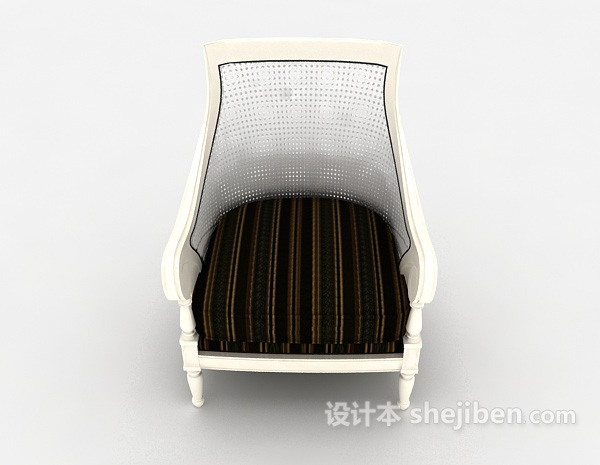 欧式风格白色欧式家居椅3d模型下载