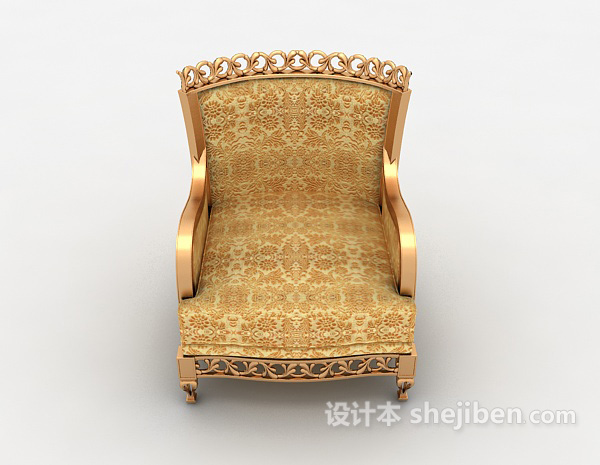 欧式风格奢华欧式单人沙发3d模型下载
