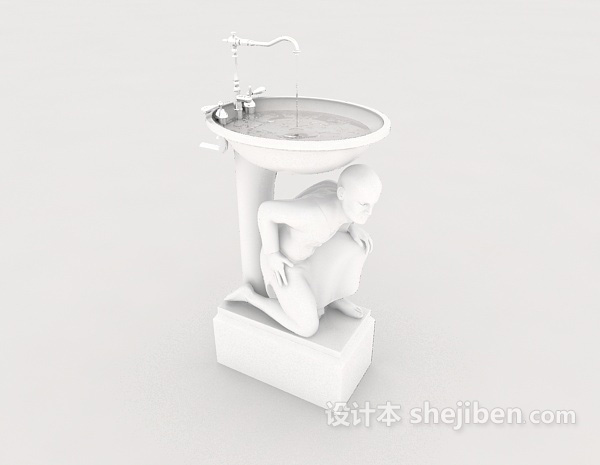 免费公共场合洗手池3d模型下载