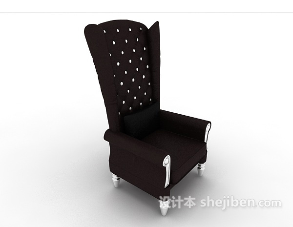 设计本欧式高背家居椅3d模型下载