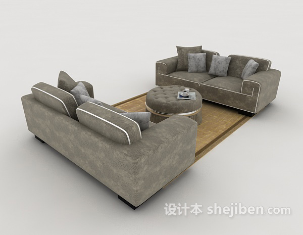 设计本家居多人组合沙发3d模型下载