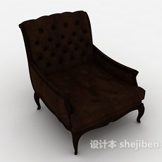 棕色皮质休闲椅3d模型下载