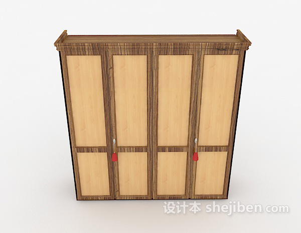 中式风格新中式衣柜3d模型下载