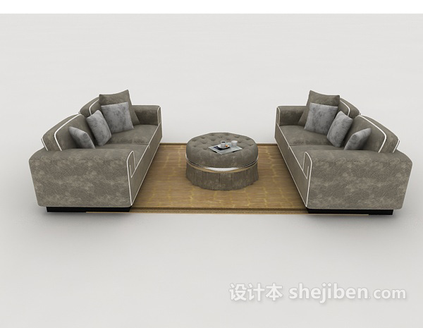 现代风格家居多人组合沙发3d模型下载