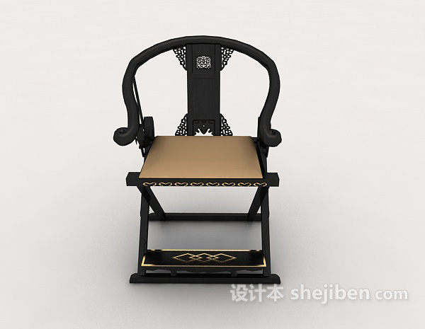 中式风格重视古老家居椅3d模型下载