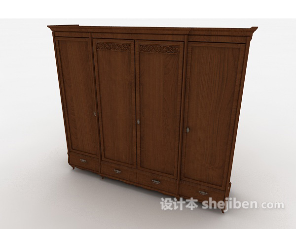 免费新中式风格衣柜3d模型下载