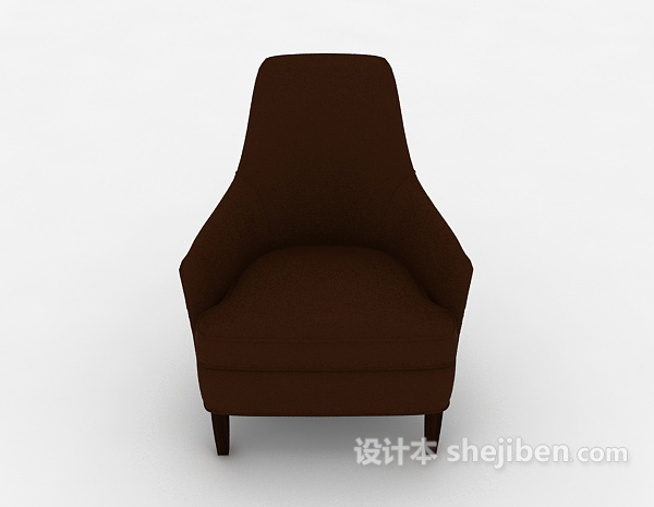 现代风格现代棕色单人沙发3d模型下载