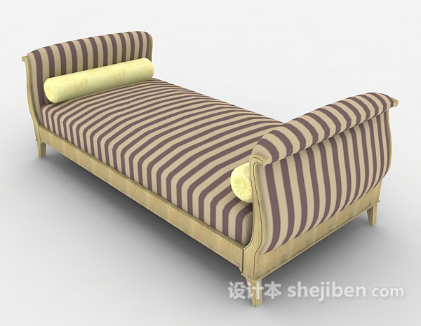 设计本条纹躺椅沙发3d模型下载