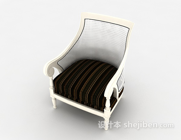免费白色欧式家居椅3d模型下载