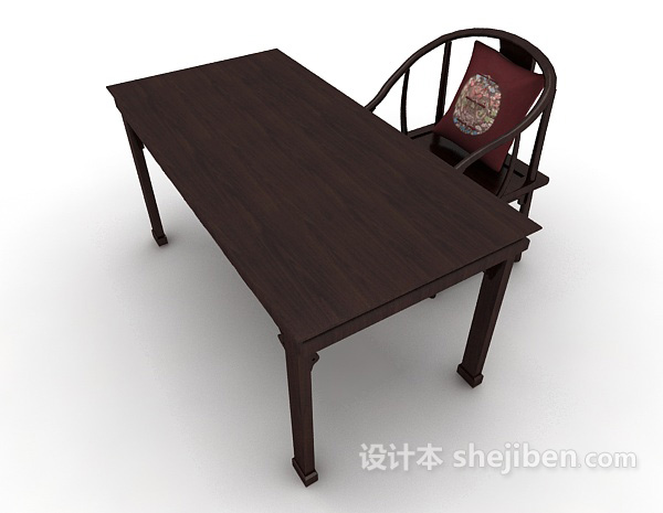设计本传统中式桌椅3d模型下载