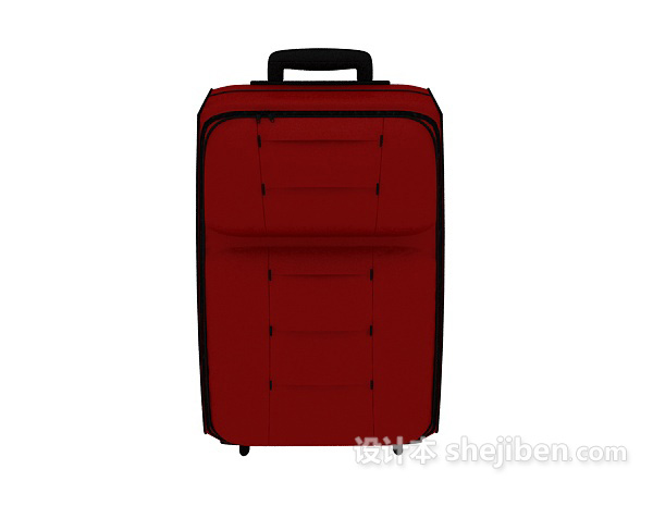 现代风格红色行李箱3d模型下载