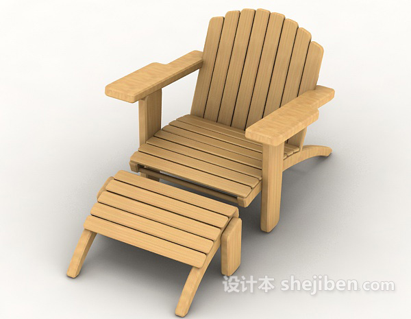 设计本休闲实木椅3d模型下载