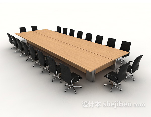大型会议办公桌3d模型下载