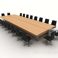 大型会议办公桌3d模型下载