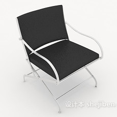 黑色金属休闲椅3d模型下载