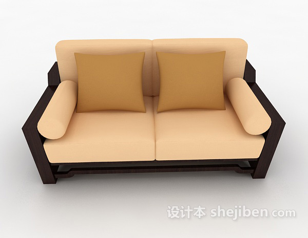 中式风格中式风格家居双人沙发3d模型下载