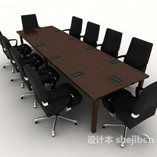 公司简约会议桌3d模型下载